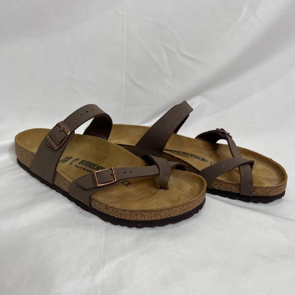Birkenstock Women’s Mayari Birkibuc Mocha Brown Sandals Slide Size 40/9 Regular - Picture 1 of 9